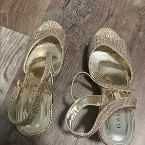 Rampage Glittering Gold Heels
